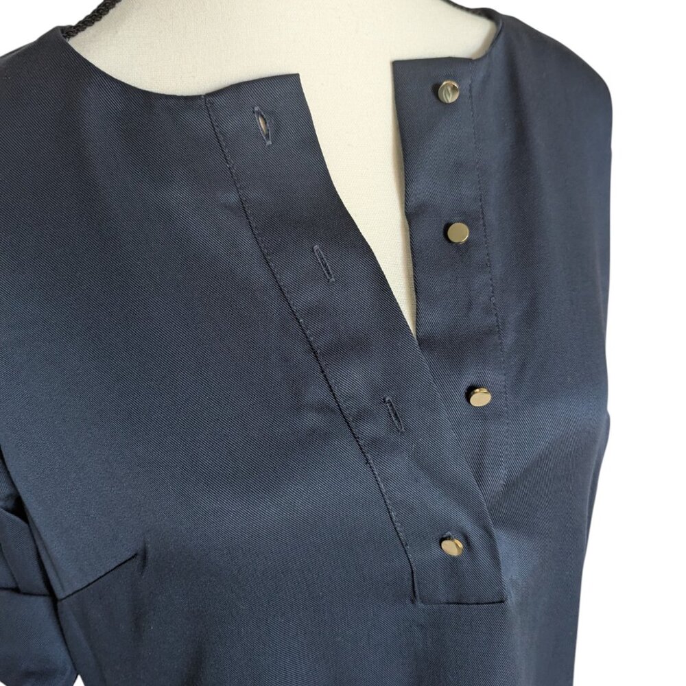 Ann Taylor Navy Popover Shirt Dress – Size Small (NWT) - Picture 2 of 6